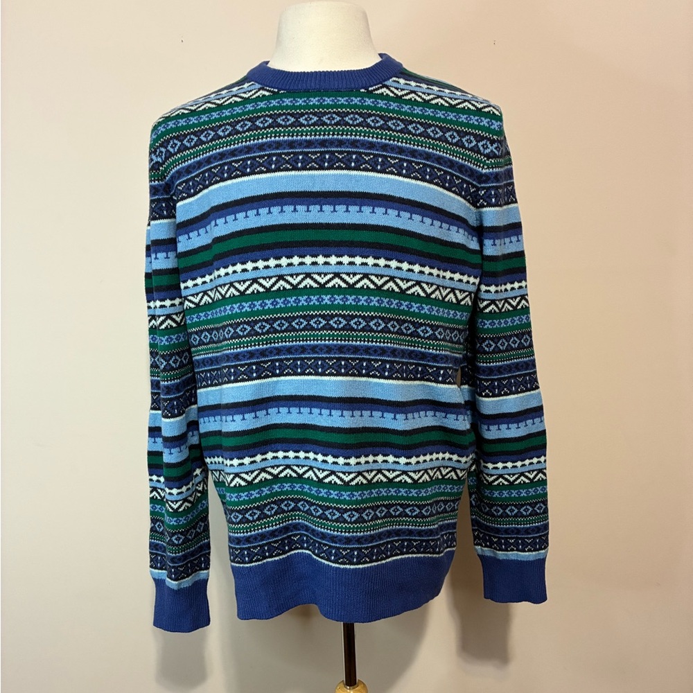 Rorie Whelan Men's Blue Patterned Sweater